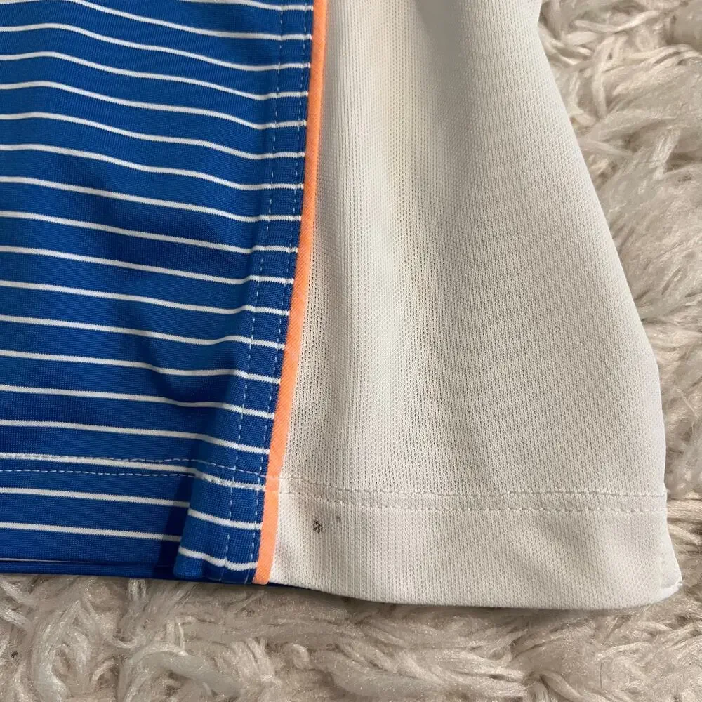 Peter Millar Blue and White Stripe Performance Base Layer Size S